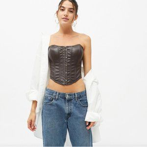Urban Outfitter Out From Under Luna Faux Leather Corset